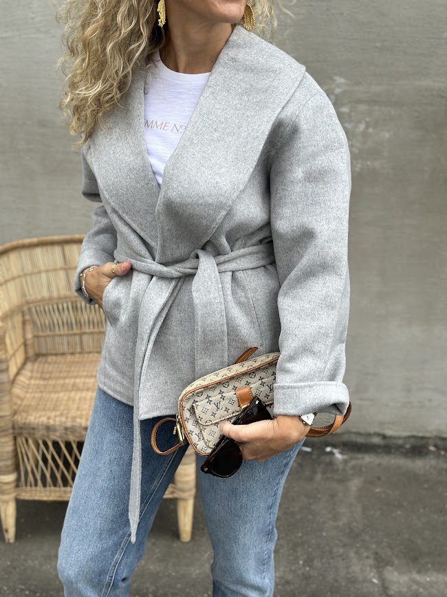 Y.A.S Alima Handmade Wool Mix Jacket Light Grey