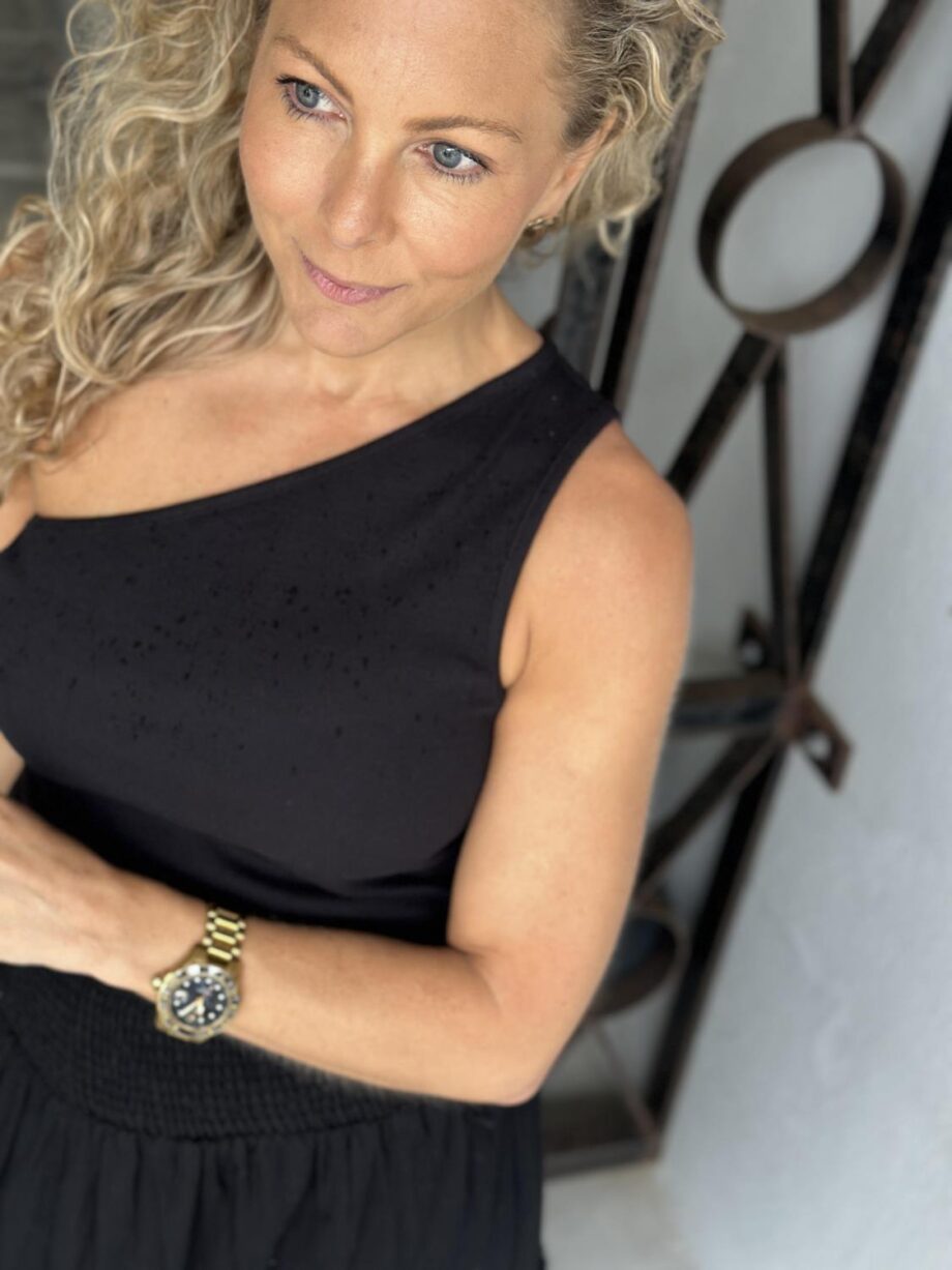 Basicapparel Ludmilla One Shoulder Top Black