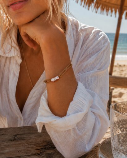 IBU Jewels Pearl Link Armbånd IBU02 – Håndlaget armbånd med ferskvannsperle