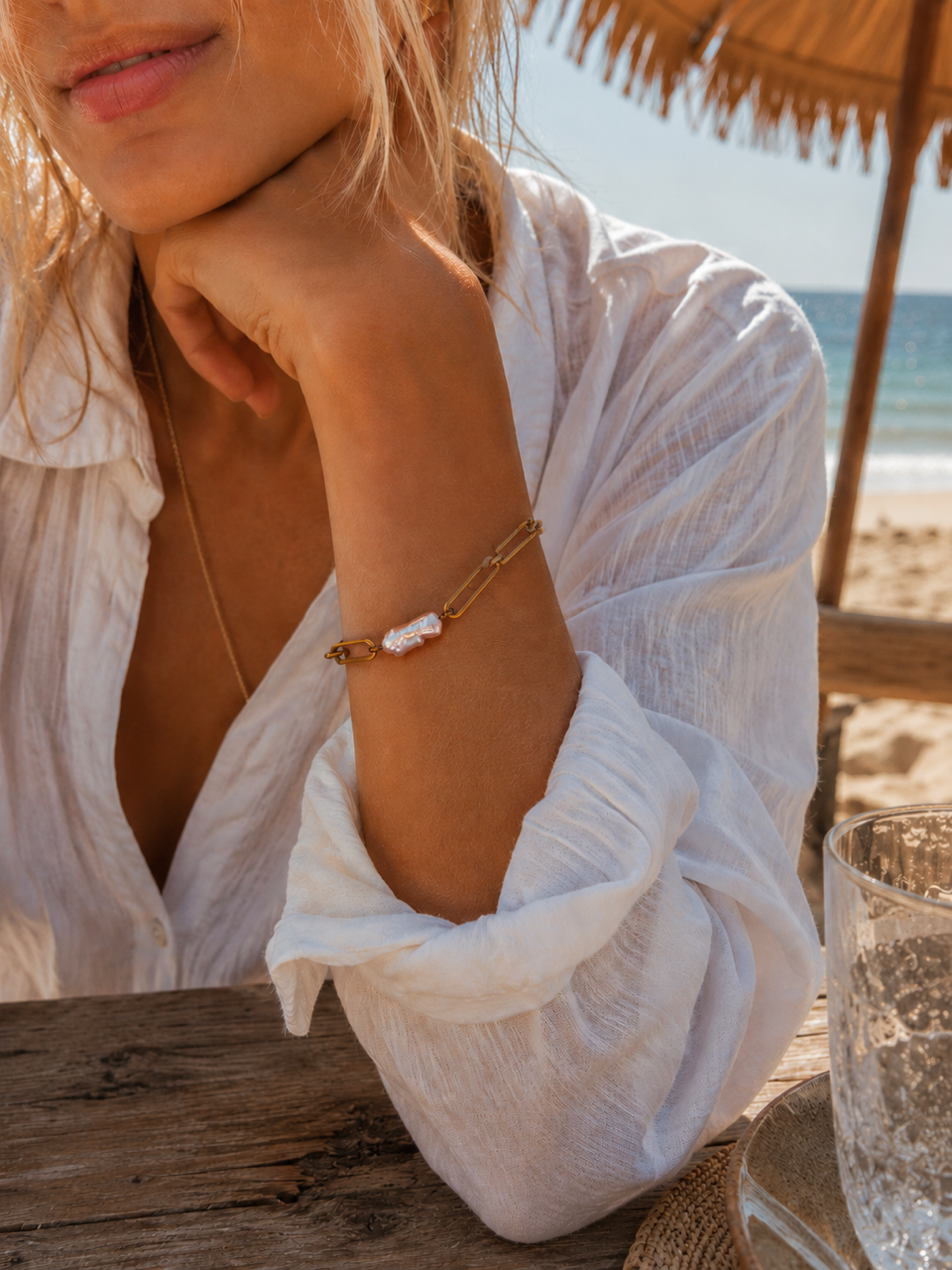 IBU Jewels Pearl Link Armbånd IBU02 – Håndlaget armbånd med ferskvannsperle