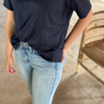 Rue De Tokyo Trish Light Cotton Jersey Tskjorte Navy