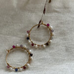 IBU Jewels EF Øredobb Pearl Multi Stone Hoop