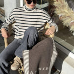 Selected Femme Ras Stripe Knit High Neck