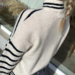 Selected Femme Ras Stripe Knit High Neck