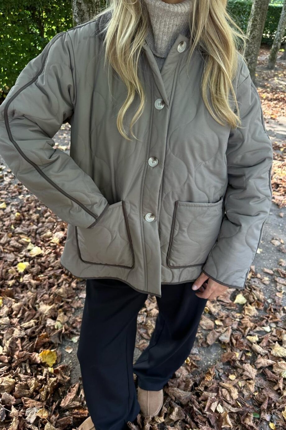 BY IC Josie Quilted Jacket Army/Brown