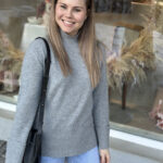 YAS Emilie Highneck Knit Light Grey
