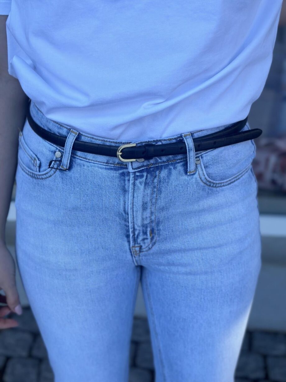 Selected Femme Barba Slim Croco Belt 85