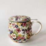 Trend Design kopp m lokk og sil, gaveeske, småblomstret