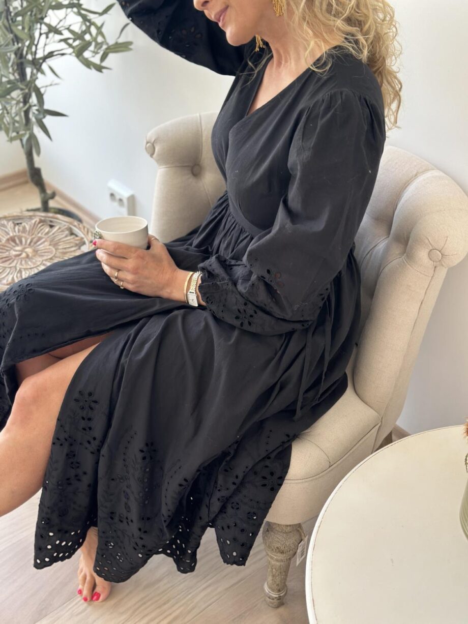 YAS Luma Long Wrap Dress Black