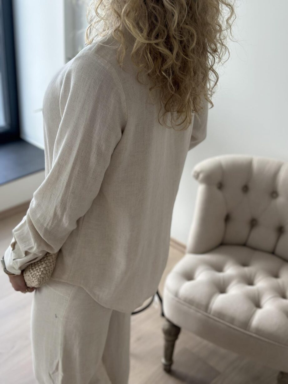 Selected Femme Gulia Long Linen Pant Sandshell