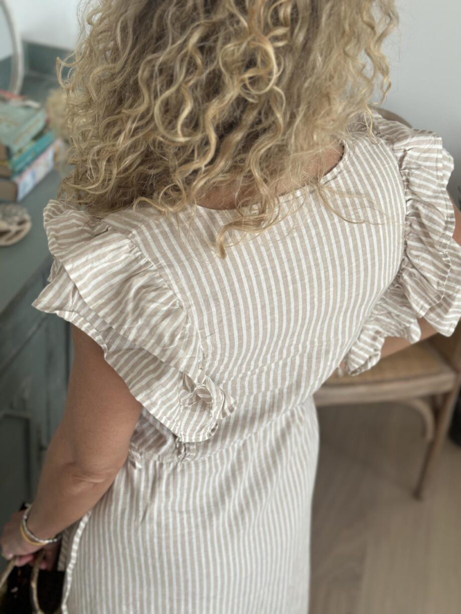 Selected Femme Hillie Striped Ankle Linen Dress