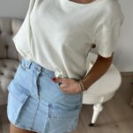 Selected Femme Hazel Light Ice Blue Denim Skirt
