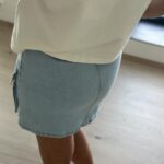 Selected Femme Hazel Light Ice Blue Denim Skirt