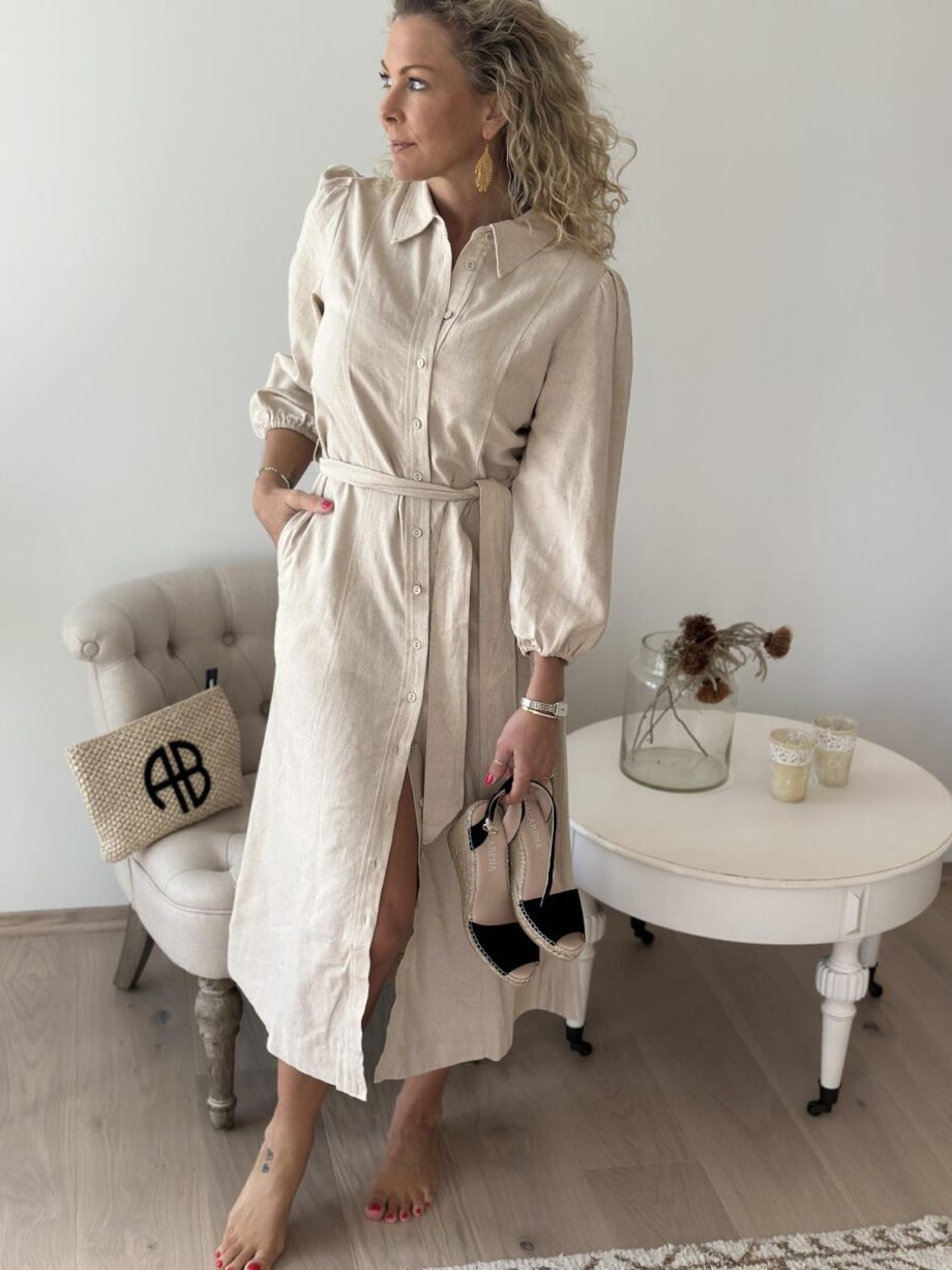 YAS Flaxy Linen Dress Birch
