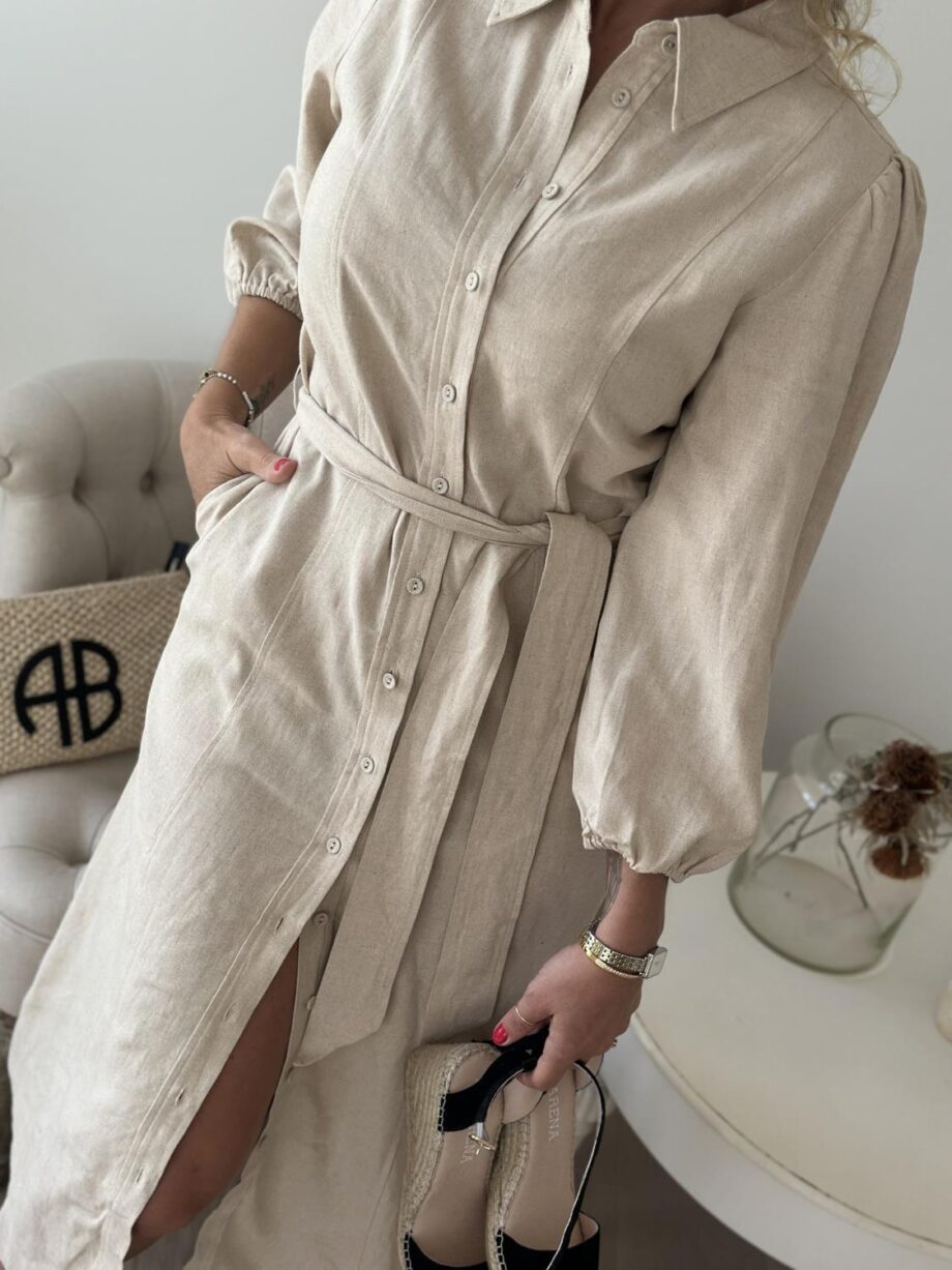 YAS Flaxy Linen Dress Birch
