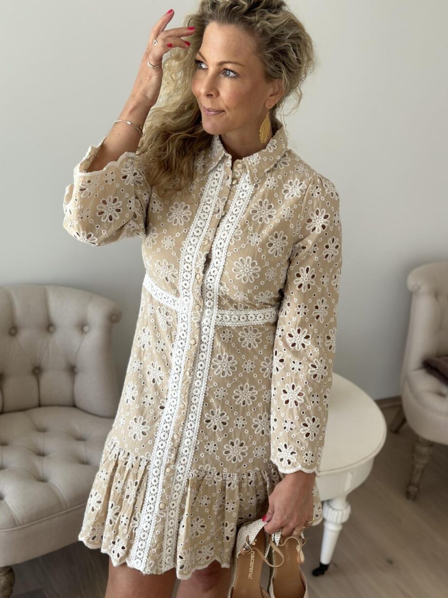YAS Jenny 7/8 Shirt Dress Irish Cream
