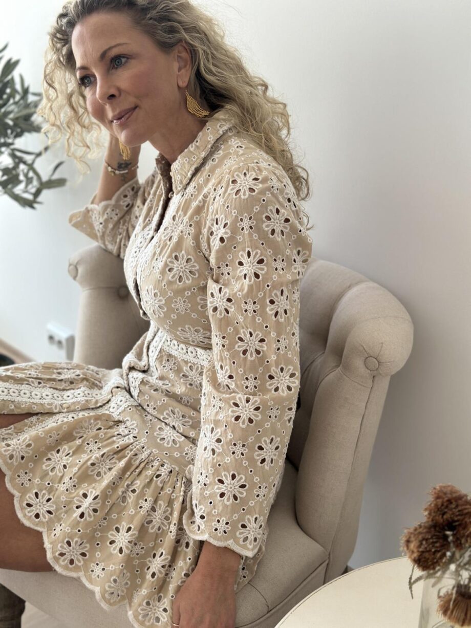 YAS Jenny 7/8 Shirt Dress Irish Cream