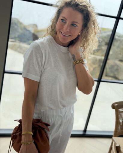 Selected Femme Vilja Linen Tee – T-skjorte i lin til dame