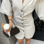 BY IC Selma Blazer Dress Beige Linen