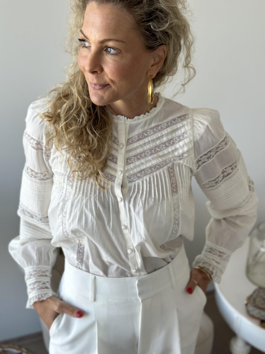 Pia Tjelta Ollie Cotton Lace Blouse White