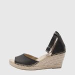Selected Femme Ingrid Leather Wedge Espadrilles Farsund