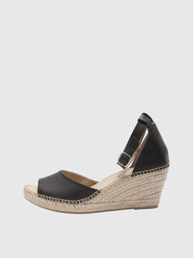 Selected Femme Ingrid Leather Wedge Espadrilles