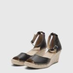 Selected Femme Ingrid Leather Wedge Espadrilles Farsund