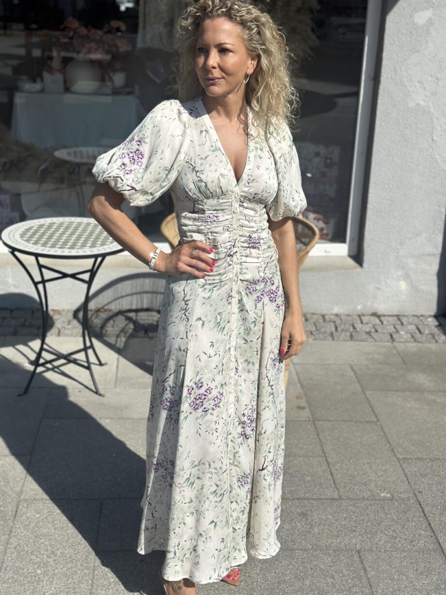 ByTiMo Crepe Satin Rouching Gown Dreamy Lilac