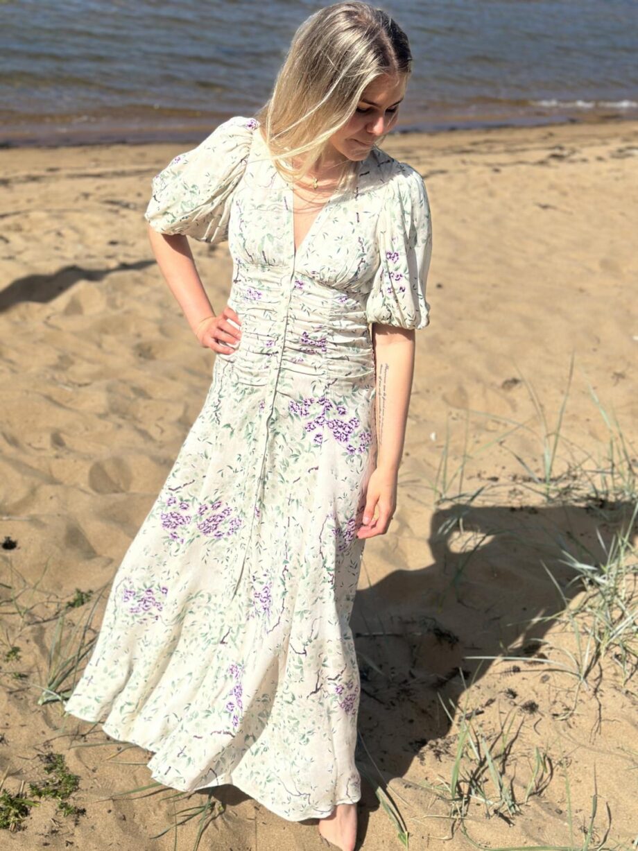 ByTiMo Crepe Satin Rouching Gown Dreamy Lilac