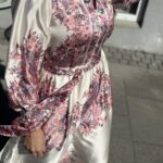 Neo Noir Nova Paisley Border Dress Light Pink