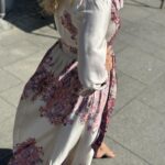 Neo Noir Nova Paisley Border Dress Light Pink