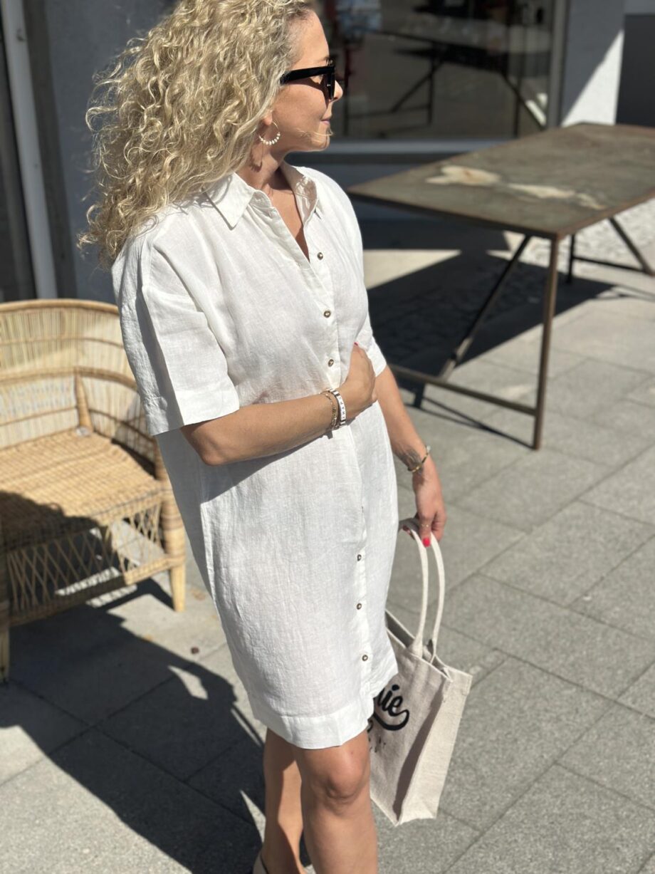 Selected Femme Linnie 2/4 Short Linen Shirt Dress