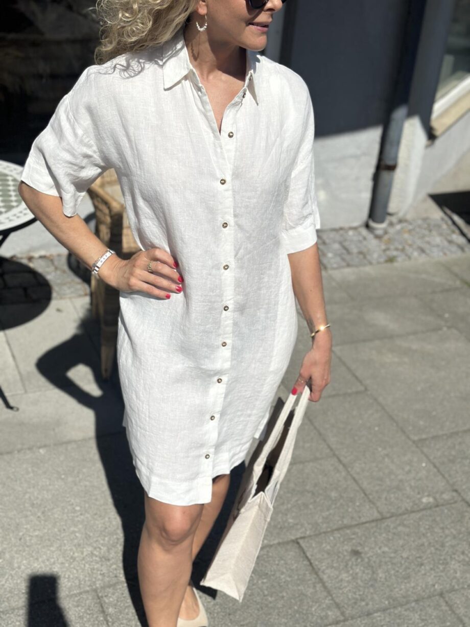 Selected Femme Linnie 2/4 Short Linen Shirt Dress