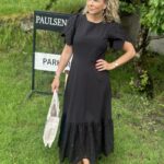 Selected Femme Kelli Ankle Broderi Dress Black