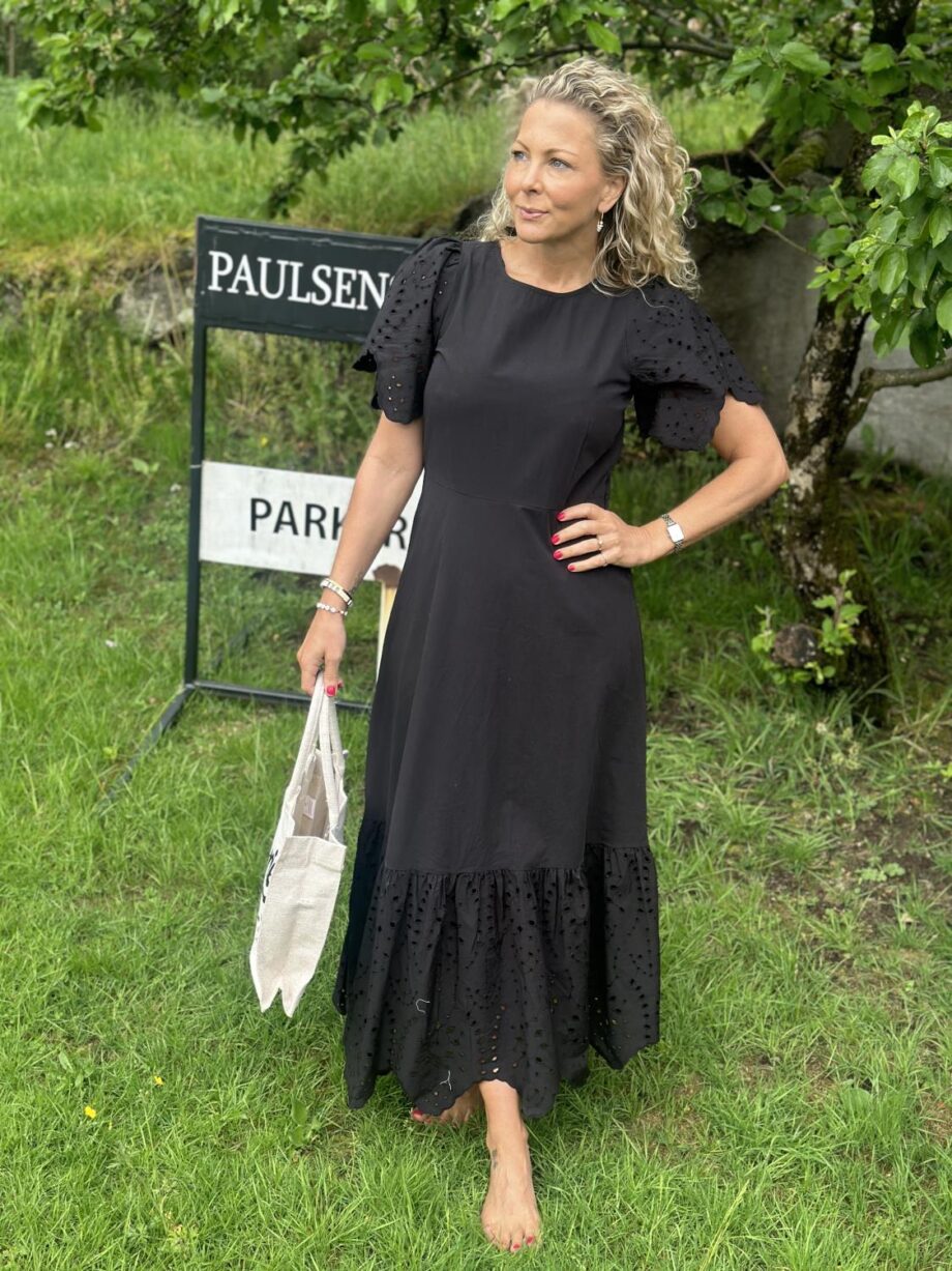 Selected Femme Kelli Ankle Broderi Dress Black