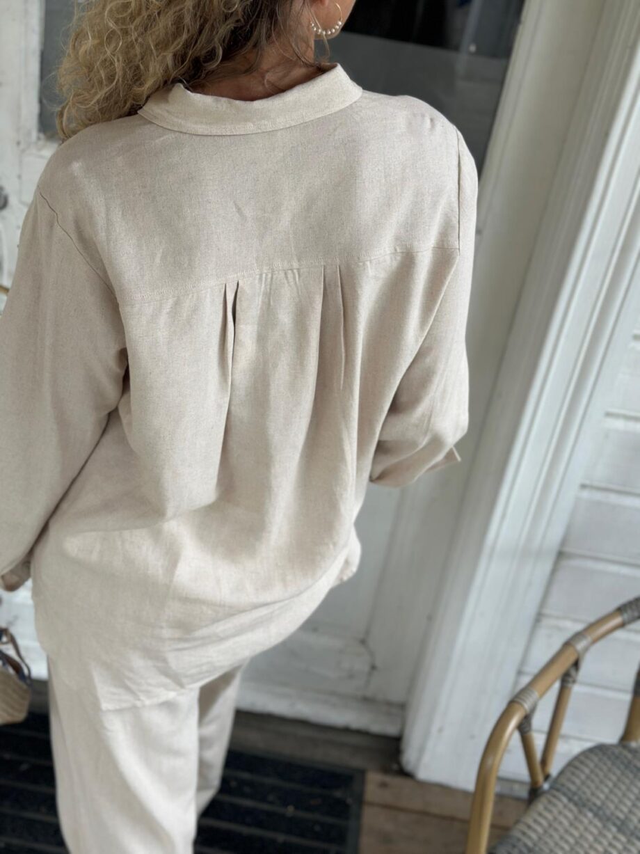 Yas Flaxy Linen Shirt Birch