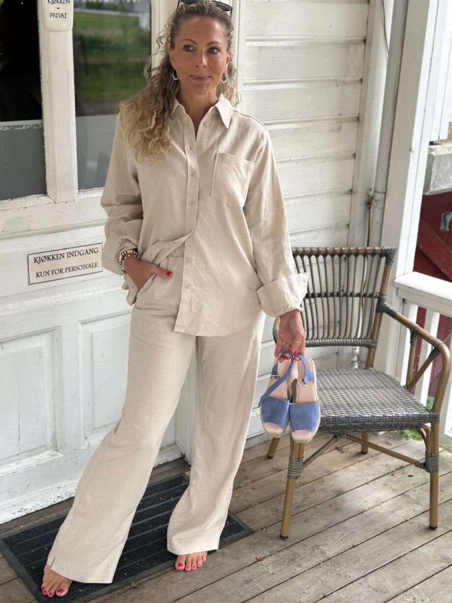 YAS Flaxy Linen Pant Birch
