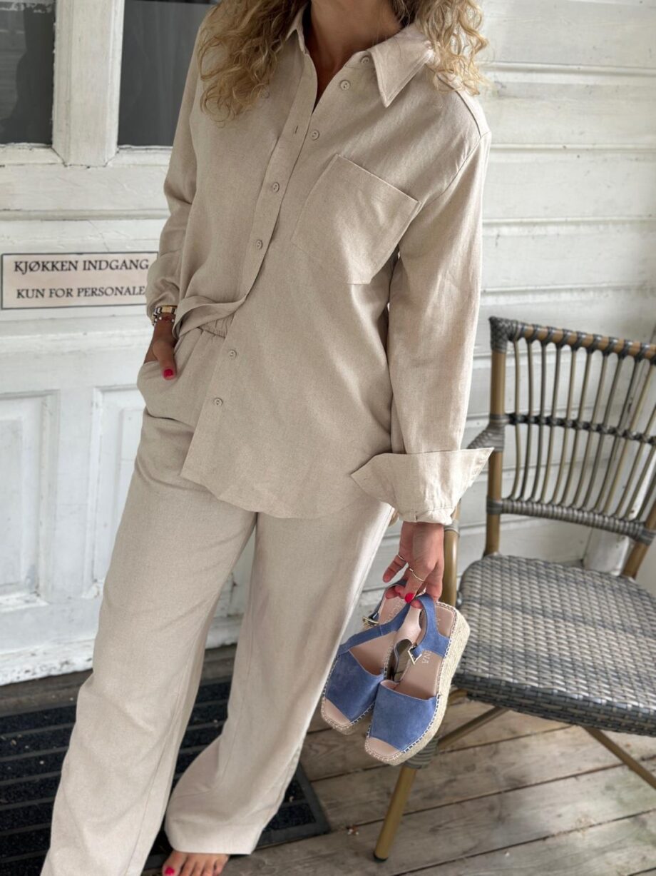 YAS Flaxy Linen Pant Birch