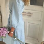 YAS Flaxy Dress Linen Dress Clear Blue