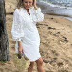 YAS Pio 3/4 Dress Star White