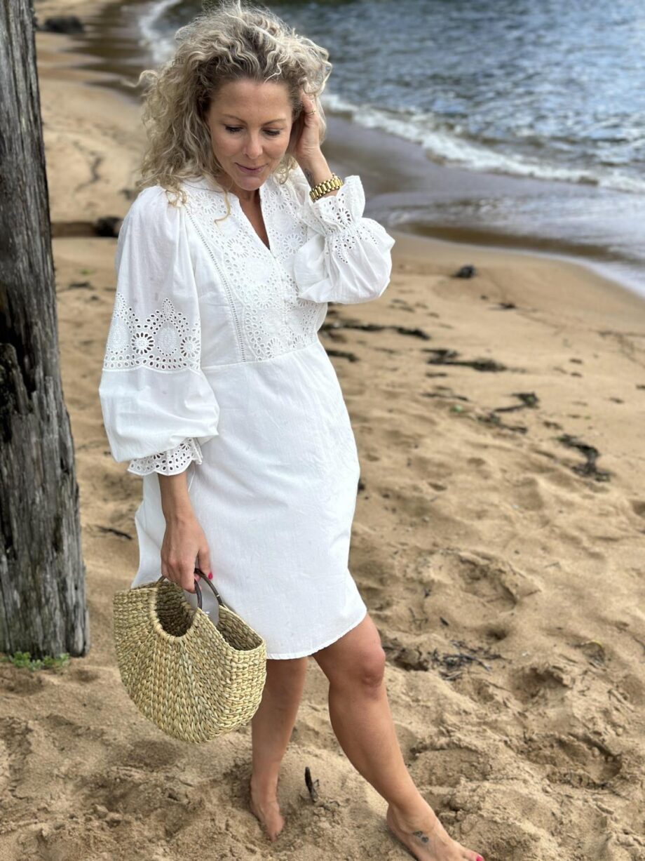 YAS Pio 3/4 Dress Star White