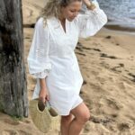YAS Pio 3/4 Dress Star White