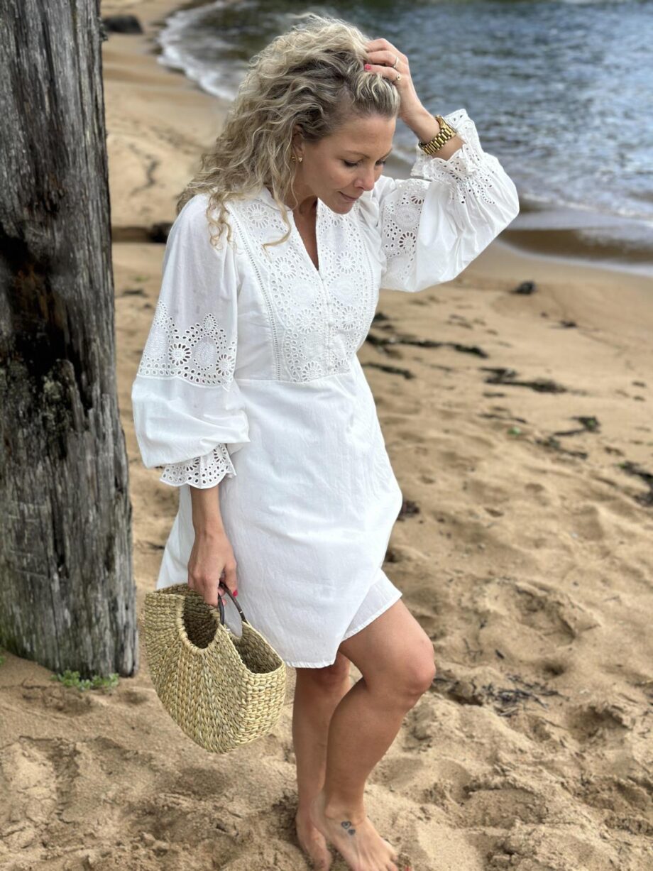 YAS Pio 3/4 Dress Star White
