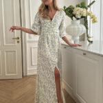 BYIC Adelic Maxi Dress White Blue Print