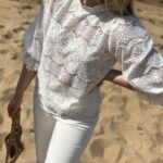 Neo Noir Adela Big Embroidery Blouse White Farsund