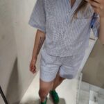 Neo Noir Shady Stripe Shorts Light Blue