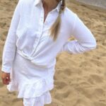 Neo Noir Bekka Linen Skirt White