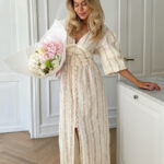 BY IC Adel Maxi Dress Light Pink Flower Print