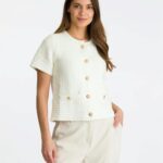 Neo Noir Masha Knit Cardigan White