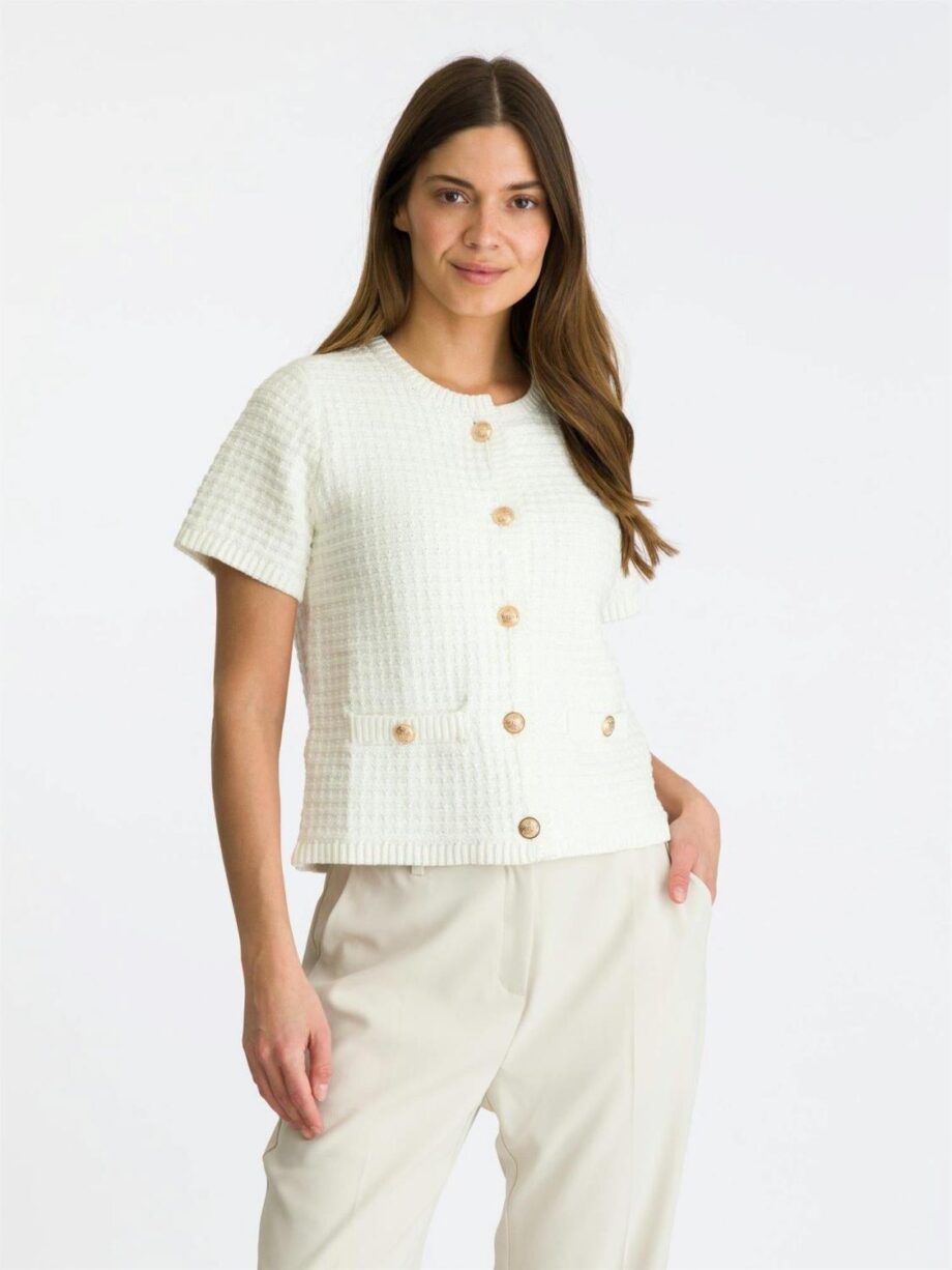 Neo Noir Masha Knit Cardigan White